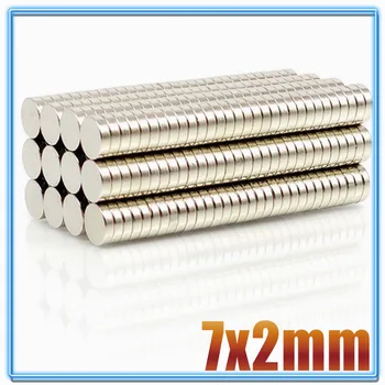 

20/50/100/500/1000Pcs N35 Round Magnet 7x2 mm Neodymium Magnet Permanent NdFeB Super Strong Powerful Magnets 7mm x 2mm 7*2