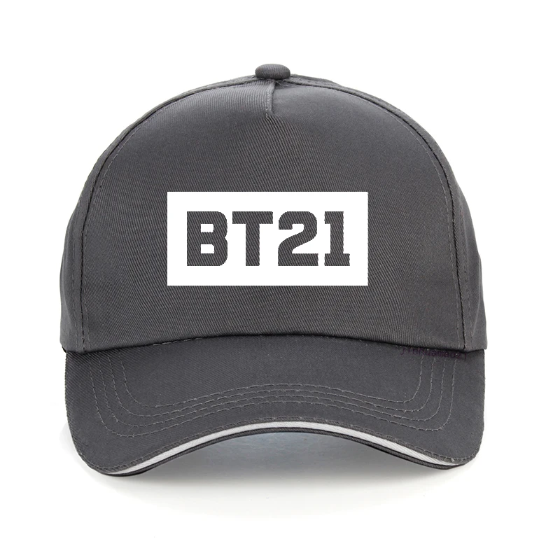 BT21 папа печати письмо шляпа хлопок Бейсболка bt21 для мужчин и женщин летний козырек унисекс регулируемые snapback шапки bone gorras