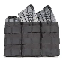 Tactical Molle Magazine Pouch 1000D Triple Bullet Holder Drawstring Open Bag Ammo Holster Pouch for Hunting Vest Belt Backpack