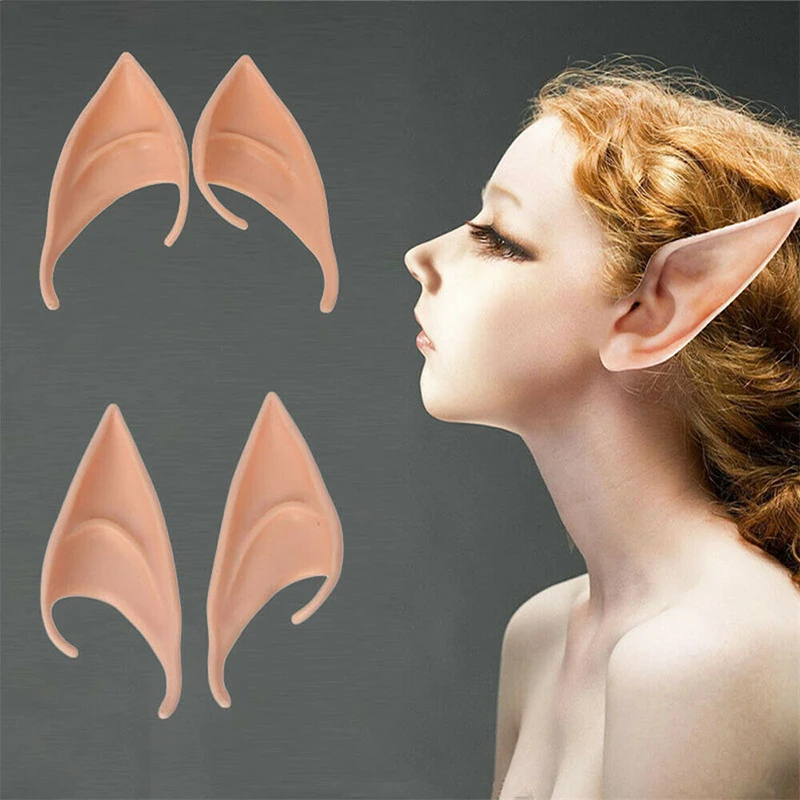  1 par de orejas de elfo realistas de alta simulación,  accesorios de escenario suaves para Halloween, cosplay, orejas de elfo de  silicona para baile de graduación, orejas de elfo : Juguetes