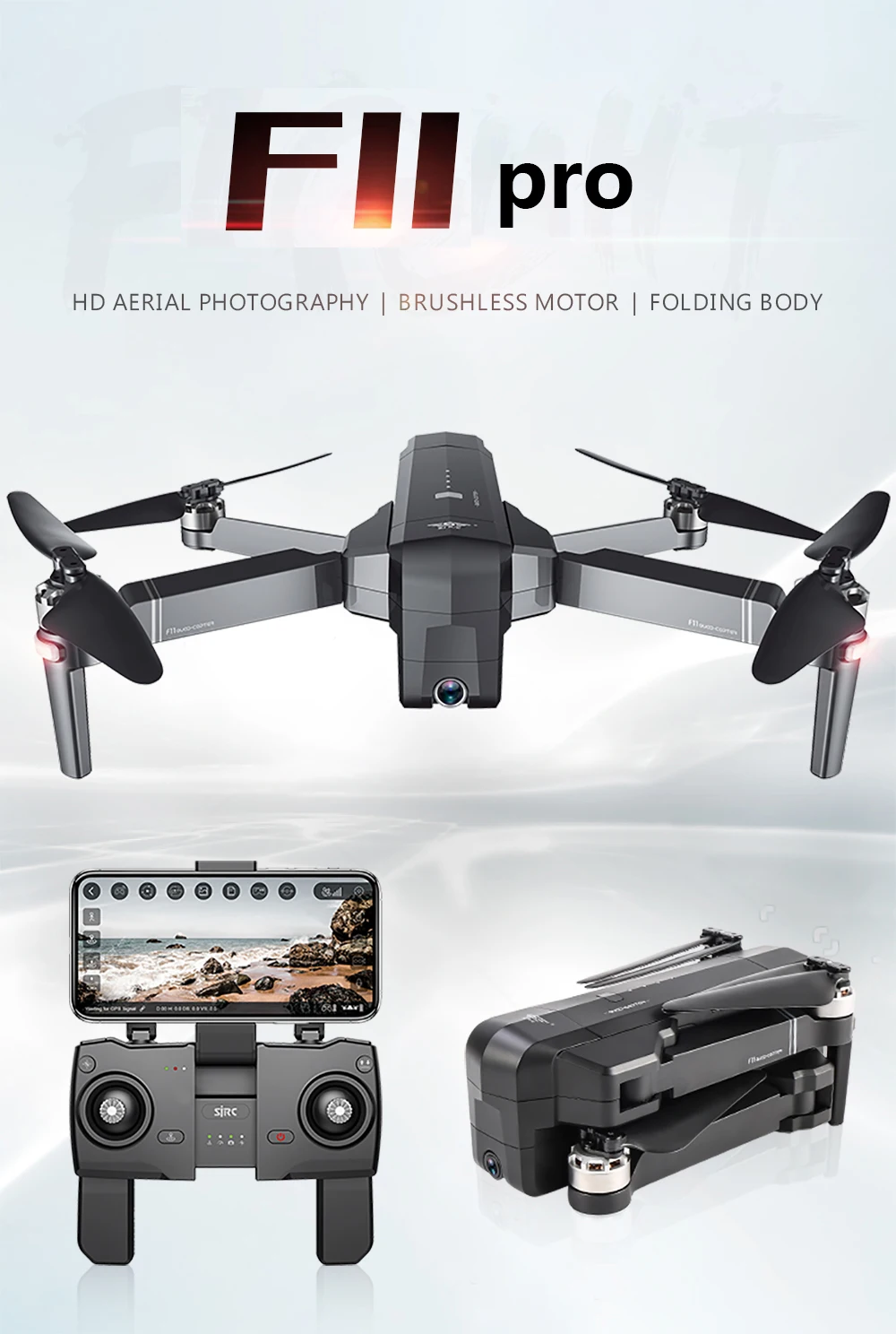 SJRC F11 Pro gps Дрон с Wifi FPV 2 K/1080 P камера HD бесщеточный Квадрокоптер RC дроны 28 минут время полета VS B4W