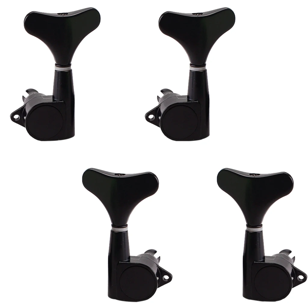 4pcs/set 2R2L Acoustic Guitar Tuning Pegs Machine Heads Black for 4-string Bass