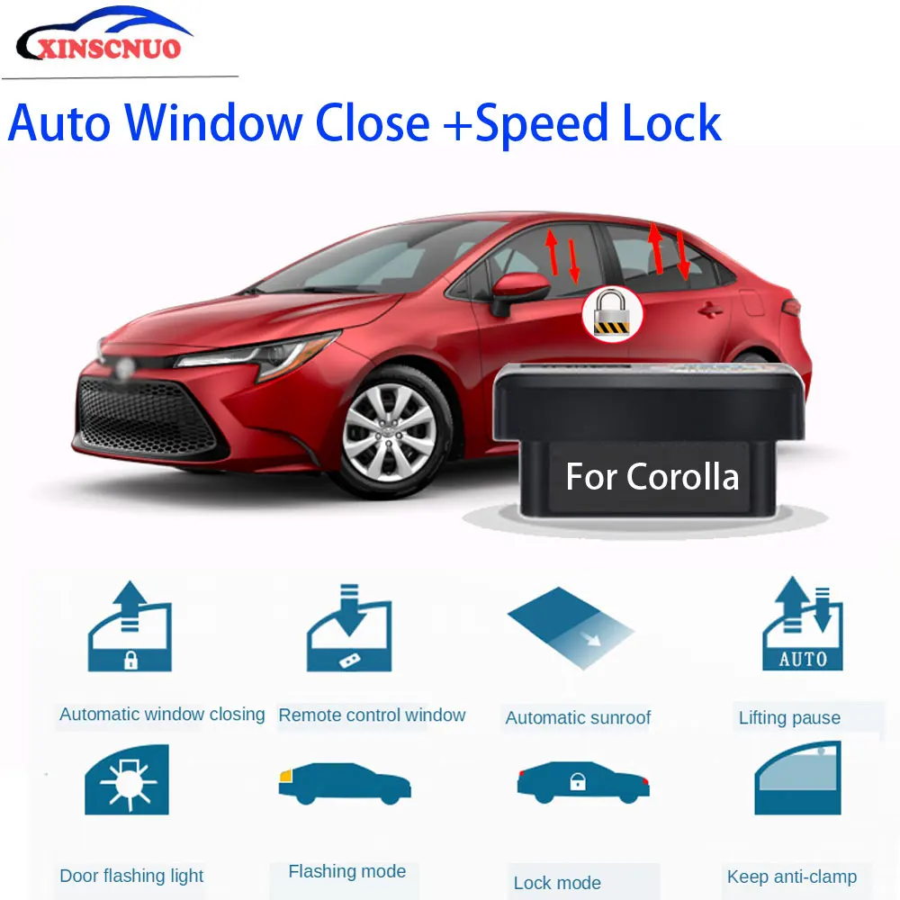 

XINSCNUO New Smart electronics window lift For Toyota Corolla 2019 2020 Auto OBD Speed Lock & Window closer