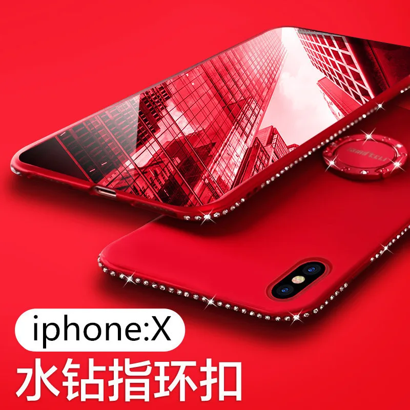 IPhone X Phone Case iPhone X's MAX Man-made Diamond Applicable Holder 7plus Silica Gel Edge zuan quan Bag 8 Phone Case 6
