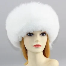 Новая модная шапка из натурального Лисьего меха, шапки из натурального Лисьего меха, Зимняя женская Толстая теплая модная меховая шапка-ушанка
