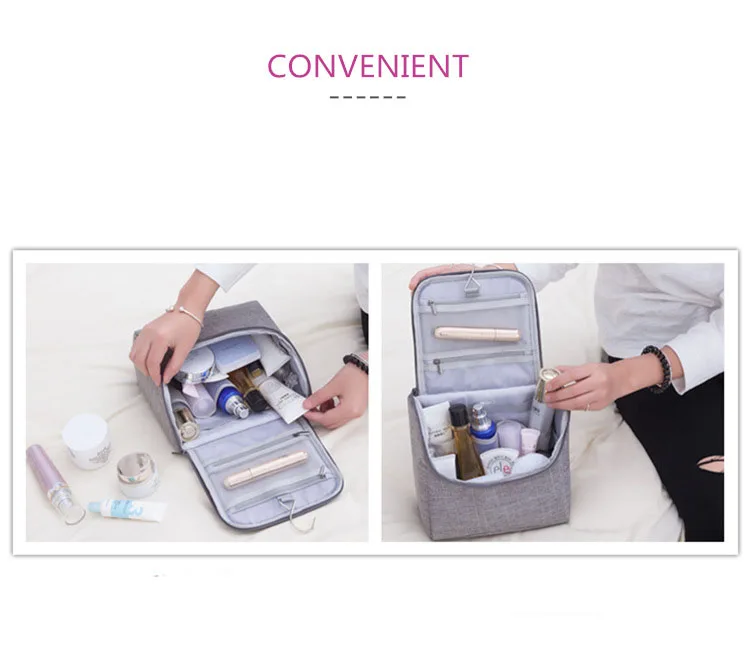 Dropship Trend Travel Portable Handle Waterproof Cosmetic Kits Storage Organizer Case Unisex Beauty Lady Makeup Bag