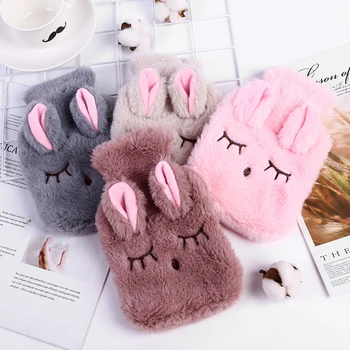 

1PC Winter Cartoon Rabbit Hot Water Bottle PVC Stress Pain Relief Therapy Hot Water Bag With Knitted Soft Cozy Cover Hand Warmer