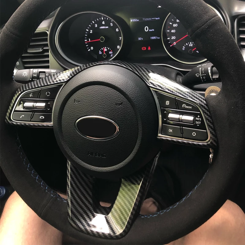 Car steering wheel button Sticker Decoration Cover Trim for KIA Ceed Forte K3 Seltos XCeed Sonet ProCeed car moulding decoration car styling stickers car engine start button sticker car button repair stickers