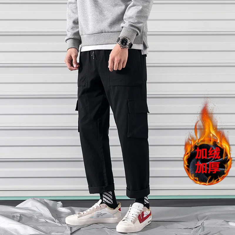 

2019 Japanese-style Rolling Door Multi-pockets plus Velvet Trousers M-5x Hk992-p65 (Hk71 plus