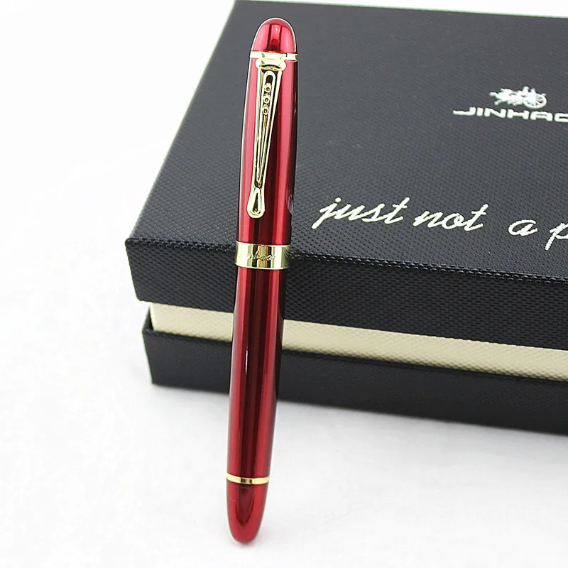 Jinhao 450 каллиграфическая самопишущая ручка изогнутое перо, чистый серебряный цвет подарочная ручка для рисования/офиса/дома - Цвет: L