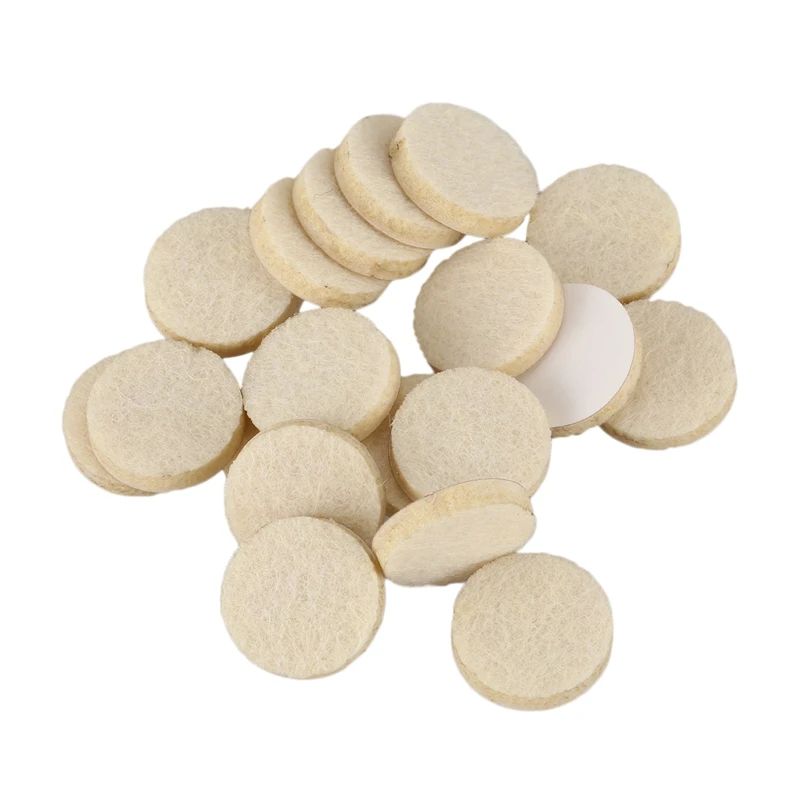 20pcs Self-Stick 3/4 inch Furniture Felt Pads for Hard Surfaces - Oatmeal Round |