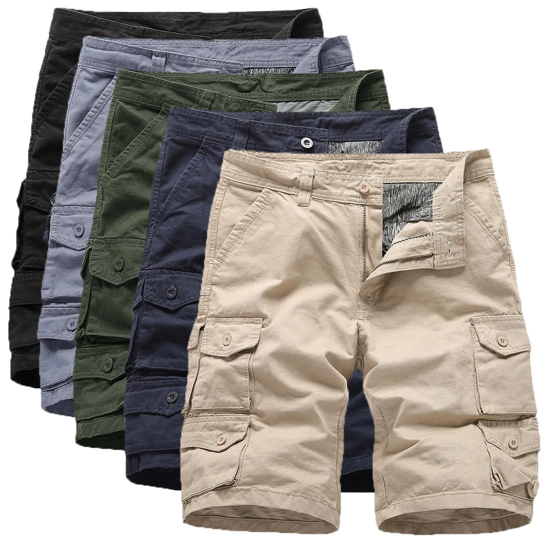 

YK051 Summer New Style Pure Cotton Workwear Shorts Men Multi-pockets Straight-Cut Casual Mens Shorts