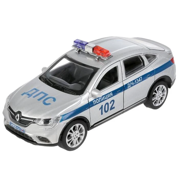Машина металлическая Renault ARKANA полиция 12 см открываются двери и багажник цвет