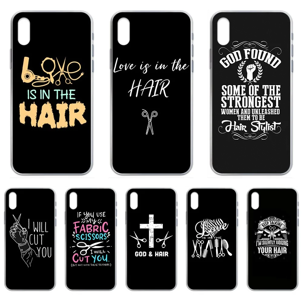Стилист волос парикмахер ТПУ Etui Прозрачный чехол для телефона iphone 4 4S 5 5C 5S 6 6S PLUS 7 8