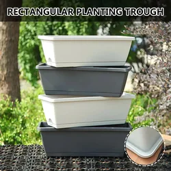 Lazy Plastic Flower Pots Family Balcony Planting Vegetables And Flowers Extra Large Rectangular Planting Groove Plant Pot Lazy Plastic Flower Pots Family Balcony Planting Vegetables And Flowers Extra Large Rectangular Planting Groove Plant Pot