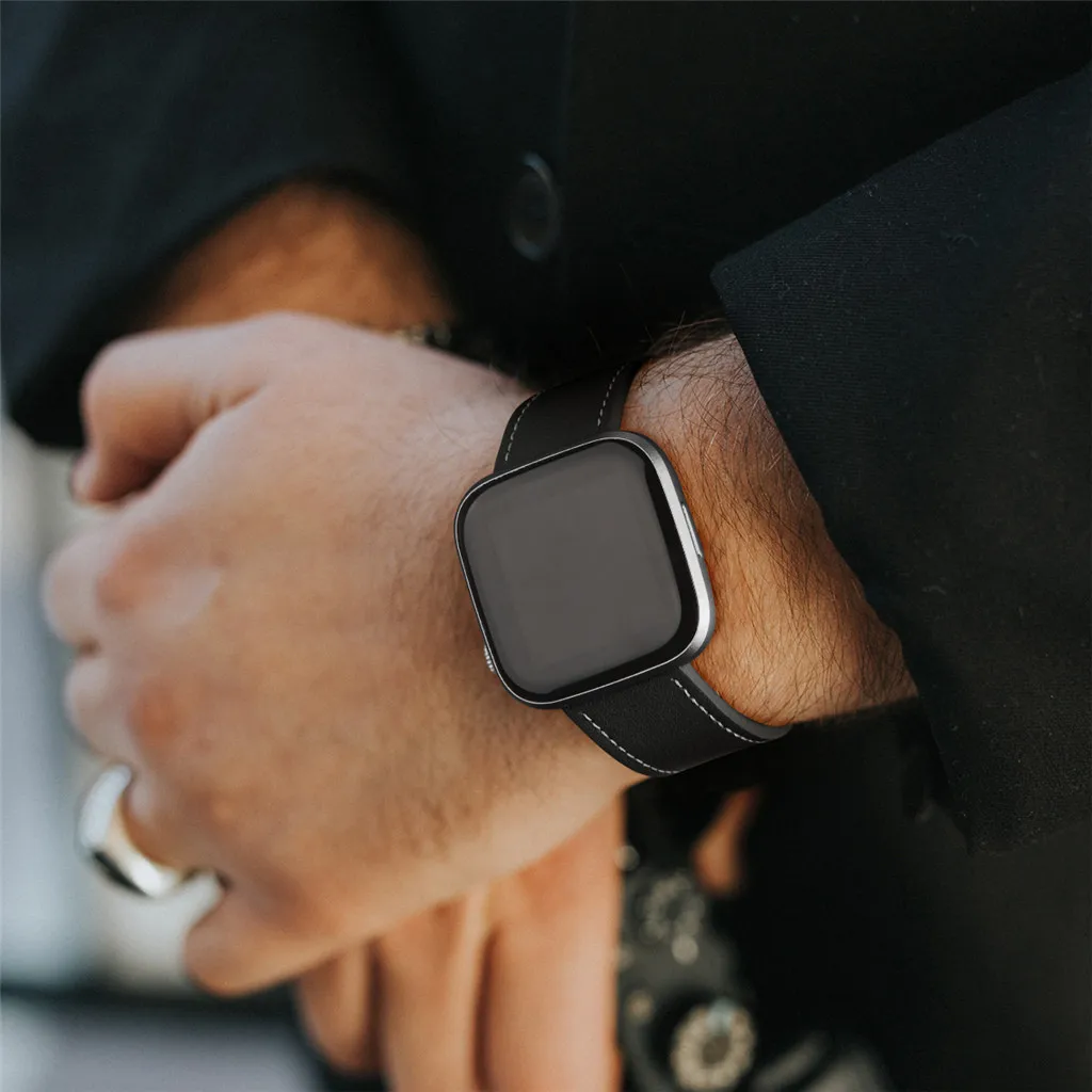 45# роскошный кожаный ремешок для Fitbit Versa/Versa 2 ремешок на запястье Миланская петля магнитный браслет для мужчин и женщин размер умные аксессуары
