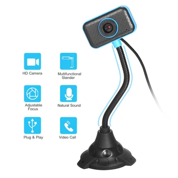 

HD Webcam USB Desktop Laptop Camera Mini Plug and Play Video Calling Computer Camera Built-in Noise Reduce Mic Flexible Rotation