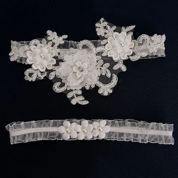 

Women Garter White Flower Hollow Sexy Thigh Ring Bridal Lace Garter Elastic Leg Loop Garter Wedding Accessories For Girl Wife