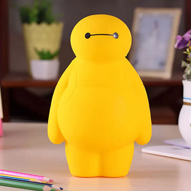 Yellow Карандаши для Детские карандаши пенал Чехол 3 кольца для хранения большой размер бэймакс форма пенал - Цвет: Yellow
