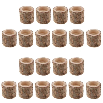 

Promotion! 20Pcs Raw Tree Stump Candle Holder Tealight Holder Stand for Wedding Party Decoration