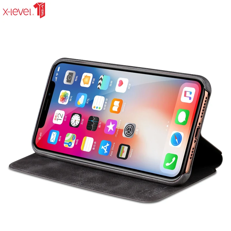 X-Level Роскошный кожаный чехол s для iPhone 11 Pro XS Max XR X 8 8 6 6S 7 Plus полный защитный деловой чехол