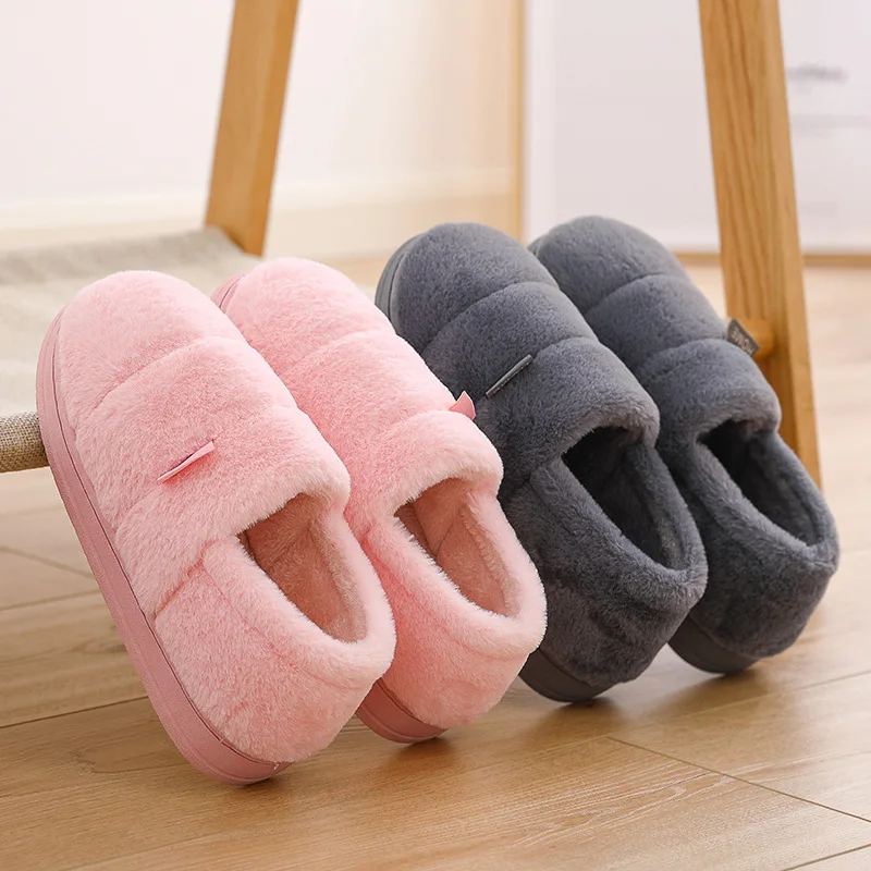

Cotton Slippers Women's Winter Cover Heel Household Indoor Velvet Home Couples Winter Time of Childbirth Cotton-padded Shoes Thi