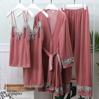 

Lace Sleepwear Bride Bridesmaid WEDDING Robe Women New Velvet Robe Gown Kimono Bathrobe Intimate Lingerie Home Wear Nightgown