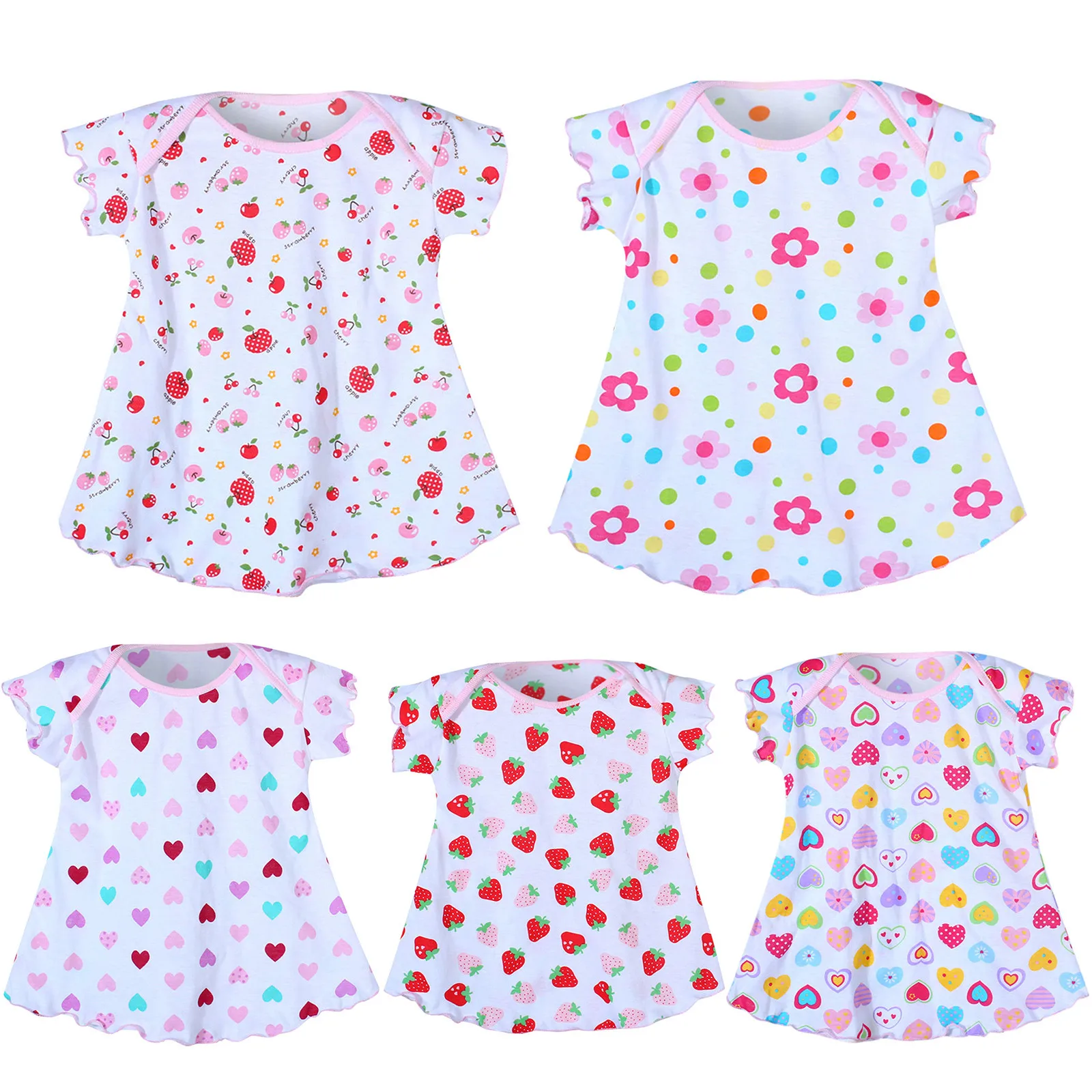 

0-3Years 3PC Combination Pack Toddler Baby Girls Ruched Print Dress Princess Dresses Casual Clothes verjaardag 1 jaar meisje M4