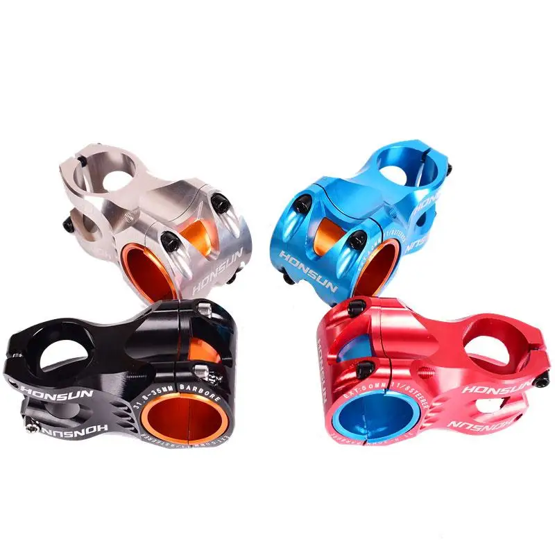 Bicycle Stem HONSUN 31.8mm 35mm MTB mountain bike handlebar stem 28.6mm ahead short 50mm 0 degree 158g Al-alloy hollow CNC AM/XC
