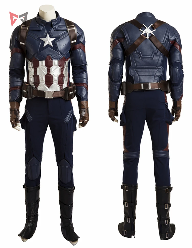 Капитан Америка: Civil War косплей Капитан Америка Косплей, карнавальный костюм Хэллоуин супергерой мужской кожаный костюм на заказ