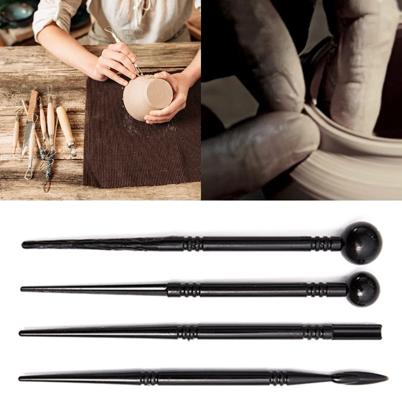 DIY Clay Pottery Tool Set Drill Pen Ceramics Sculpting Carving knife Sculpture Craft Wooden Handle Modeling Kit 30pcs