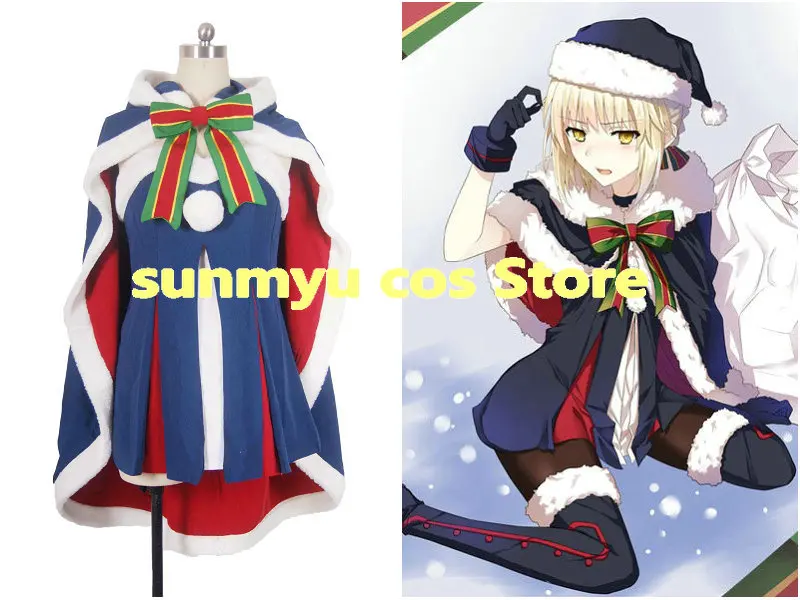 

Free Shipping!FGO Fate grand order Arturia Pendragon Saber Santa Alter Cosplay Costume,Custom Size Halloween Wholesale