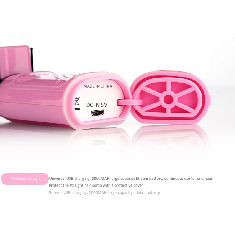  Ceramic Electric Straight Comb Wireless Heat Resistant Hairdressing Comb Portable Anion Straight Ha