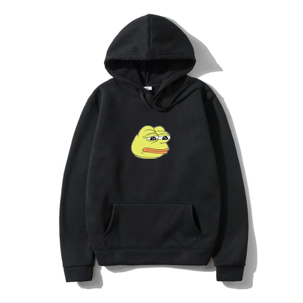 

Harajuku Hoodies Sweatshirt Men Japanese fashion Casual hoodie Sad tearing frog Print Streetwear Hip Hop 2021 Male Hooded hoody