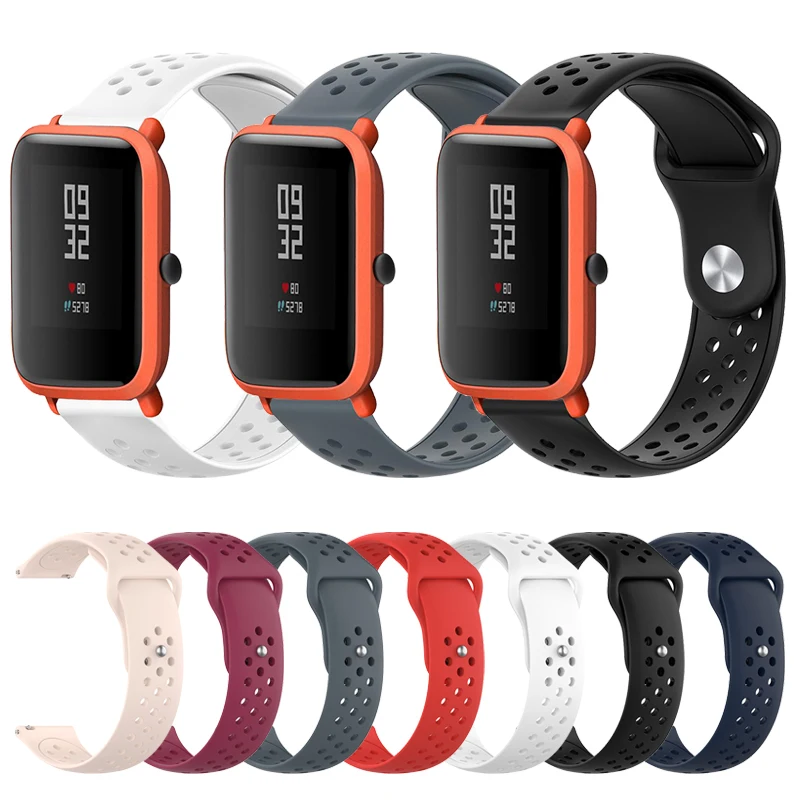 Ремешок на запястье для Xiaomi Huami Amazfit Bip lite/GTR 42 мм ремешок для часов samsung Active/42 сменный силиконовый ремешок для часов Easy fit