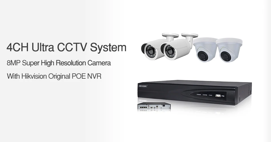 4CH CCTV системы 4 шт. ультра 5MP безопасности ip-камера c технологией питания POE с Hikvision 4 POE 4CH NVR DS-7604NI-K1/4 P DIY комплекты видеонаблюдения
