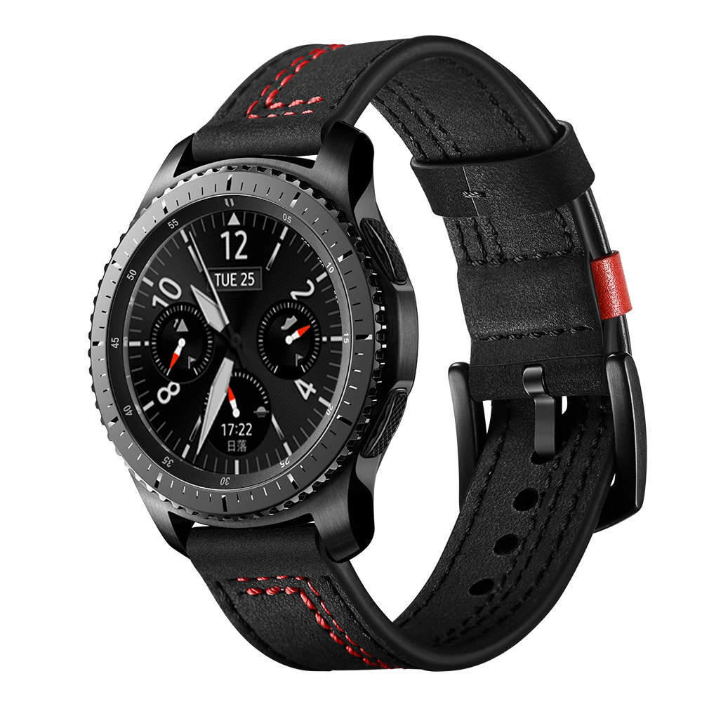 22 мм gear S3 frontier кожаный ремешок для samsung Galaxy Watch 46 мм Замена ремня ретро браслет аксессуары для запястья