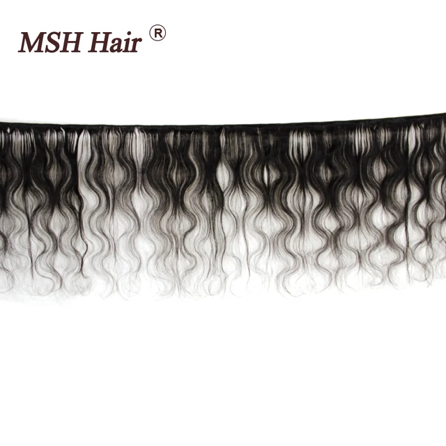 MSH Hair Brazilian Body Wave Human Hair Weave Bundles With 4 4 Lace Closure 130 Density MSH Hair Brazilian Body Wave Human Hair Weave Bundles With 4*4 Lace Closure 130% Density Non Remy