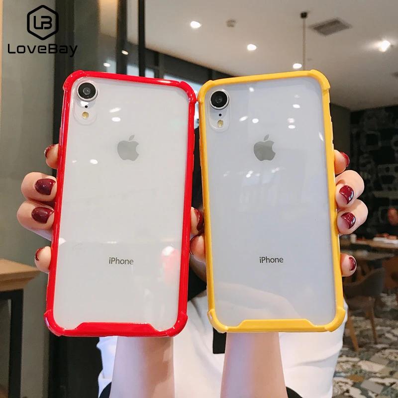 Lovebay Простые Чехлы для телефона iphone X XS XR Max ТПУ карамельного цвета акрил 7 8 Plus 11 Pro