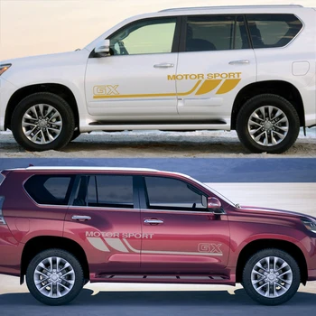 

2 Stripes Vinyl Graphics Car Door Side Stripe Stickers for Lexus GX, Auto Trim PVC Decals, Body Decoration, Wraps Car Accessorie