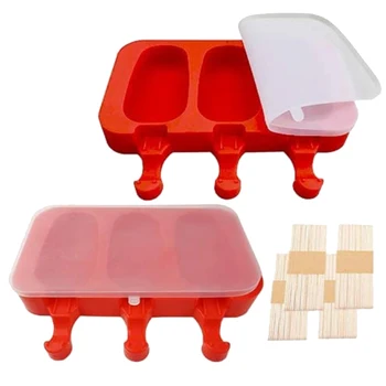 

Silicone Molds,Cake/Ice Cream/sicle Maker Easy Release, with 80 Wooden Sticks for DIY Ice Cream Cake