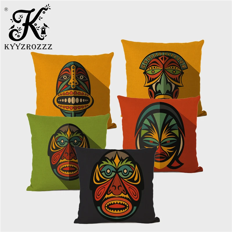 Африканский этнический племя Тотем наволочка символ цвет маска Печать кровать и
