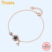 Trustdavis 925 пробы серебряный милый сладкий Шарм рыбий хвост браслет подарок на день рождения для женщин девочек День Святого Валентина DS1749