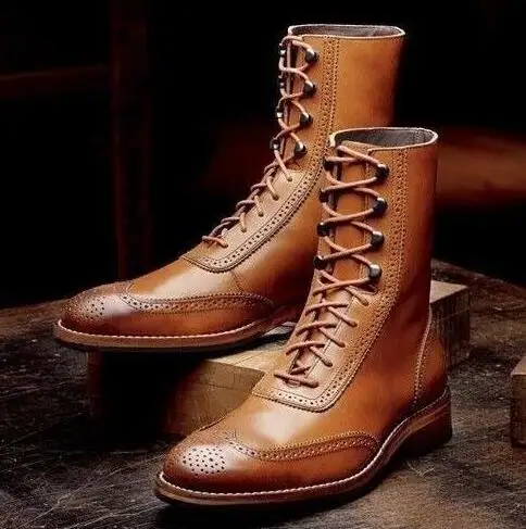 

Men PU Leather Fashion Shoes Low Heel Fringe Shoes Dress Shoes Brogue Shoes Spring Boots Vintage Classic Male Casual TV049