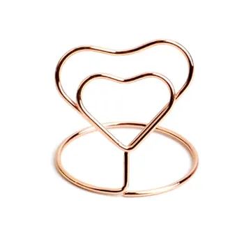 

20 Pcs Iron Wire Reusable Card Holder Solid Wedding Home Decorative Desk Top Stable Party With Base Free Standing Heart Shape