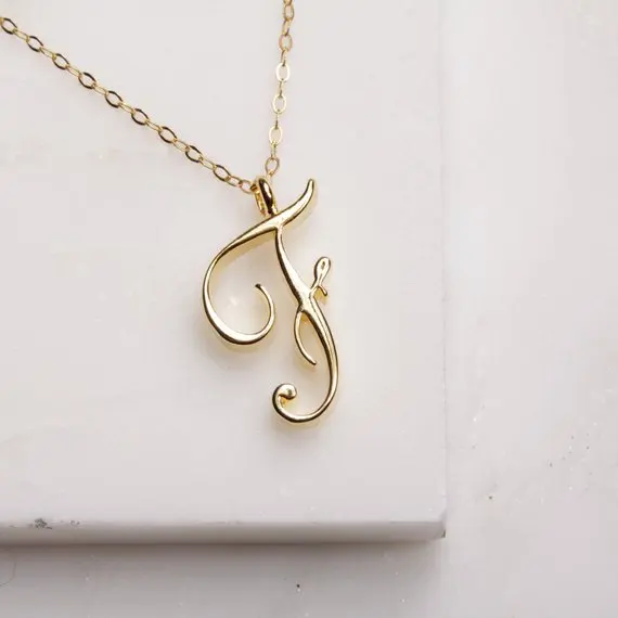 1pcs Stainless steel alloy USA alphabet Initial Letter F America 26 English word Family friend name sign Necklace jewelry | Украшения и