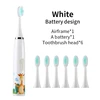 Children Electric Toothbrush Children Cute Cartoon Pattern Waterproof Smart Cleaning IPX7 Sonic Electric Toothbrush For Kids White