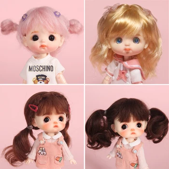 BJD doll wig 1/8 MSD YOSD DD  wig pink Golden white  Bangs Ponytail Long Curly Hair BOBO Short Hair  Straight hair Wigs for doll 1