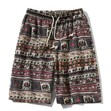 С Рисунком Слона; Для мужчин шорты, летние шорты с ремешком шнурок пляжные шорты Masculino Повседневное Короткие штаны уличная спортивная одежда