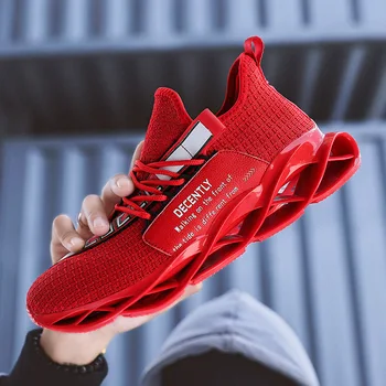 

New Design Spring Flyknit Red Cushion Blade Running Shoes Men Sport Traniers High Quality Hollow Sole Men Sneakers Falcon Shoes